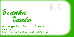 bianka damko business card